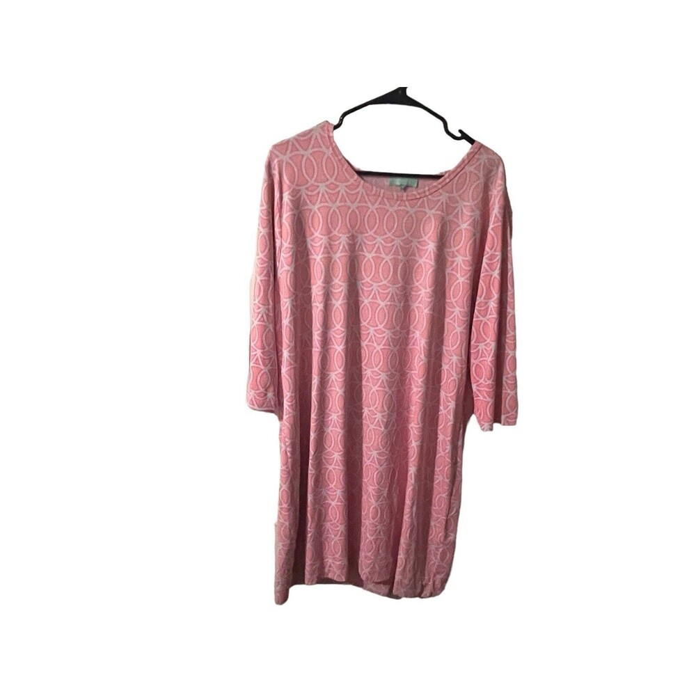 Anthonys Resort by Lulu-b Dress Womens XL Pink White UPF50+ Beach Geometric